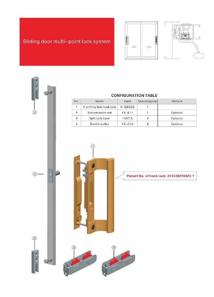 Sliding door multi-point lock system